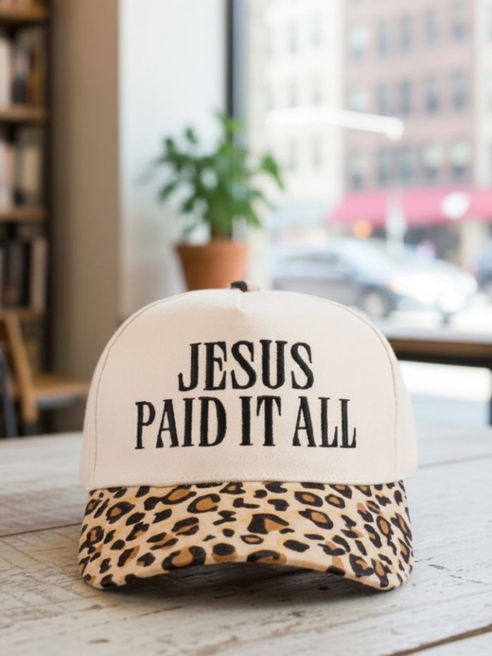 New! Jesus Paid It All Leopard Baseball Cap Hat